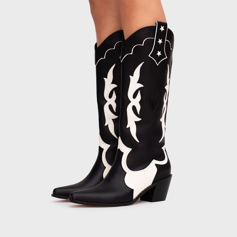 BOTA LUCKY HEARTS HUESO NEGRO - Imagen 2